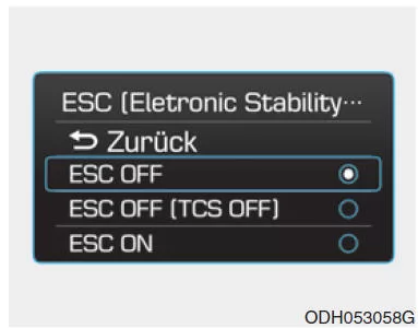 ESC abgeschaltet