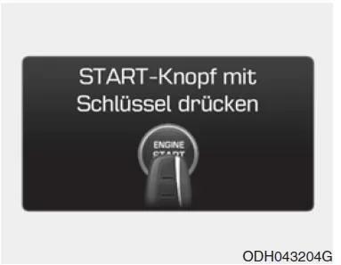 START-Knopf mit Schlüssel drücken