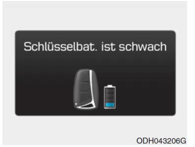 Schlüsselbatterie ist schwach