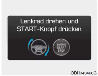 Lenkrad drehen und START-Knopf drücken