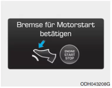 Bremse für Motorstart betätigen