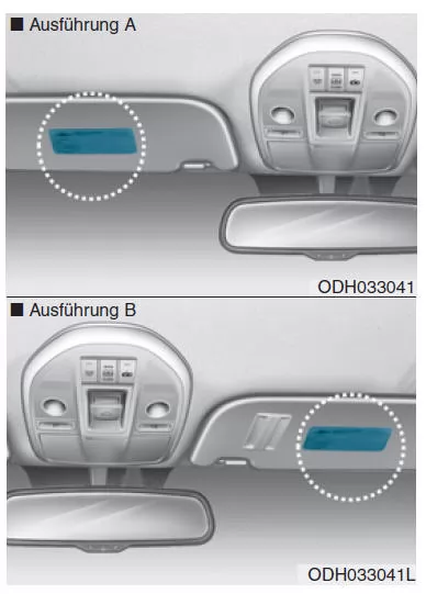 Airbag-Warnaufkleber
