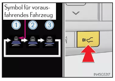 Ändern des Fahrzeug-zu-Fahrzeug-Abstands (Abstandsregelungsmodus)