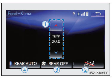  Bedienbildschirm für die Fond-Klimaanlage (bei Fahrzeugen mit Fond-Klimaanlage)
