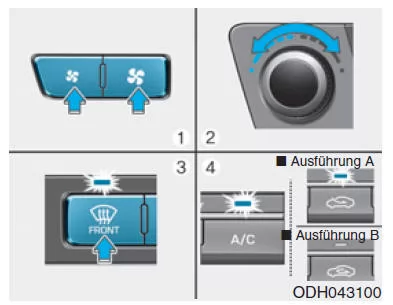 Frontscheibe von innen entfeuchten