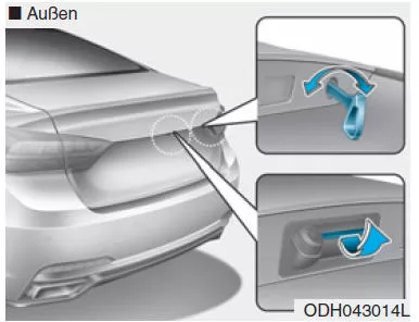 Kofferraumdeckel ohne Servounterstützung (ausstattungsabhängig)