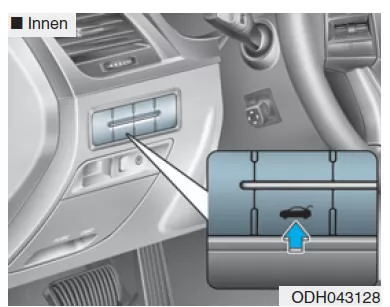 Kofferraumdeckel ohne Servounterstützung (ausstattungsabhängig)