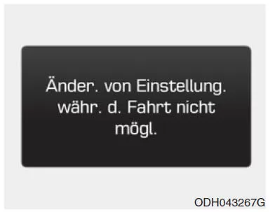 Keine Einstellungen während der Fahrt möglich