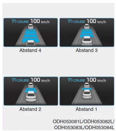 Wenn ein Fahrzeug auf der eigenen Fahrspur vorausfährt: