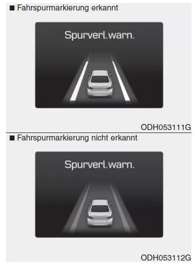 Handhabung des Spurhaltewarnsystems