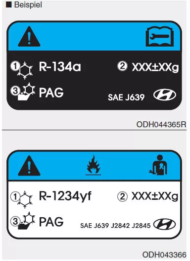 A/C-Kältemittelaufkleber