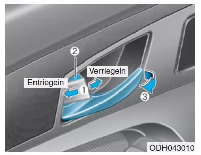 Mit der Türverriegelungstaste