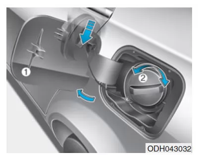 Öffnen der Tankklappe