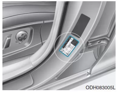 Aufkleber "Reifenluftdruck/-spezifikation"