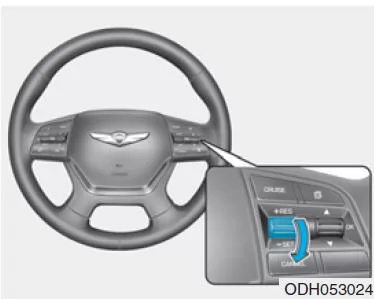 Verringern der Tempomat-Sollgeschwindigkeit