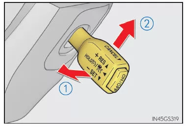 Abbrechen und Fortsetzen der Geschwindigkeitsregelung