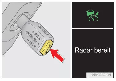 Einstellen der Geschwindigkeit (Abstandsregelungsmodus)
