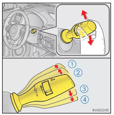 Betätigen des Scheibenwischerhebels