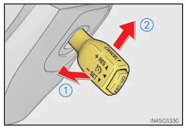 Abbrechen und Fortsetzen der Konstantgeschwindigkeitsregelung