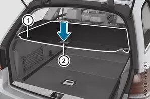 Laderaumabdeckung aus- und aufrollen