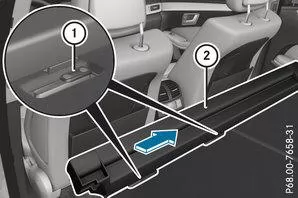 Doppelrollo an der Sitzlehne im Fond anbringen