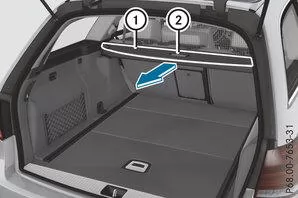 Laderaumabdeckung aus- und aufrollen