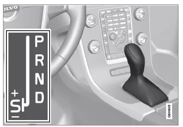 D: Automatische Gangstellungen. +/-: Manuelle Gangstellungen. S: Sportmodus*.