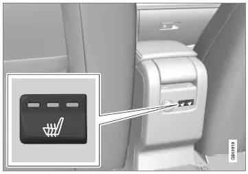 Die aktuelle Heizleistung wird in den Lampen der Druckschalter angezeigt.