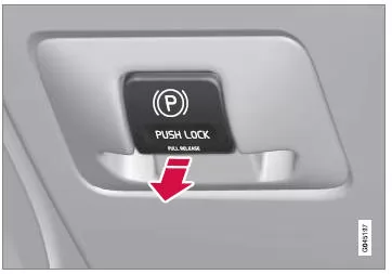 Feststellbremsregler - lösen.