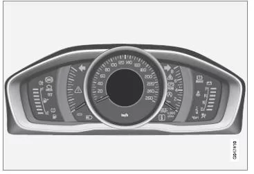 Informationsdisplay, analoges Instrument.