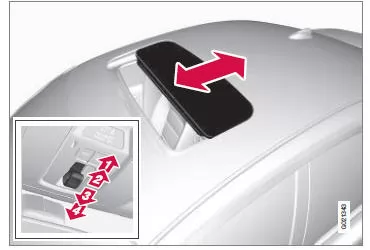 Horizontale Öffnung, nach hinten/nach vorn.